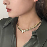 Snake Bone Chain V-shaped Necklace - floysun