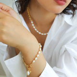 Spliced Chain Pearl Y-Necklace - floysun