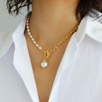 Spliced Chain Pearl Y-Necklace - floysun