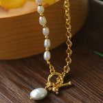 Spliced Chain Pearl Y-Necklace - floysun