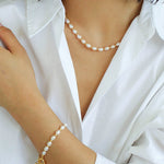 Spliced Chain Pearl Y-Necklace - floysun