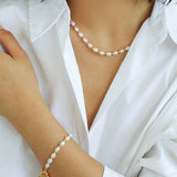 Spliced Chain Pearl Y-Necklace - floysun