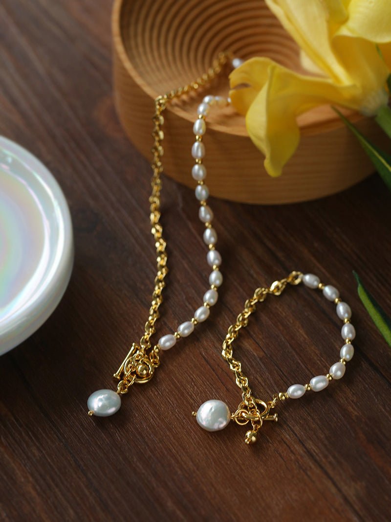 Spliced Chain Pearl Y-Necklace - floysun