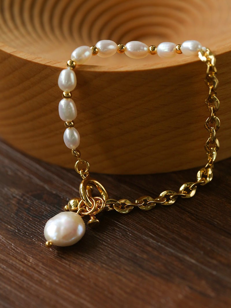 Spliced Chain Pearl Y-Necklace - floysun