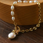 Spliced Chain Pearl Y-Necklace - floysun