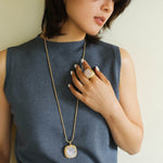 Square Pink Crystal Turquoise Necklace Pendant - floysun