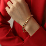 Square Splicing Chain Gold Bracelet - floysun