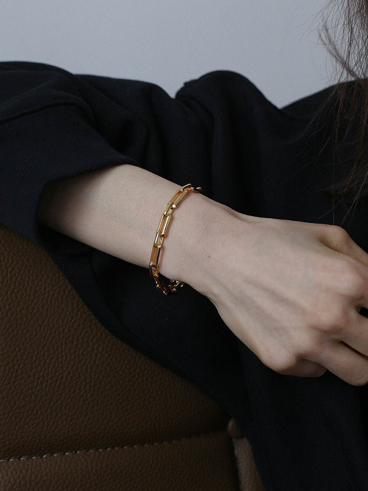 Square Splicing Chain Gold Bracelet - floysun