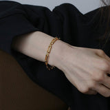 Square Splicing Chain Gold Bracelet - floysun