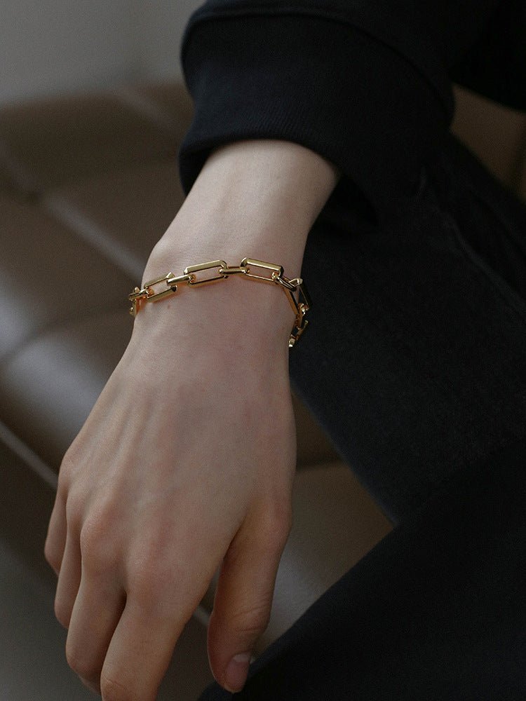 Square Splicing Chain Gold Bracelet - floysun