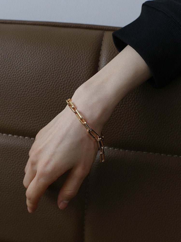 Square Splicing Chain Gold Bracelet - floysun