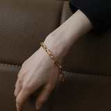 Square Splicing Chain Gold Bracelet - floysun