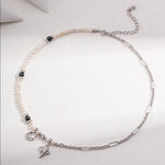 Star and Moon Design Series Jewelry Sterling Silver Pearl Necklace - floysun