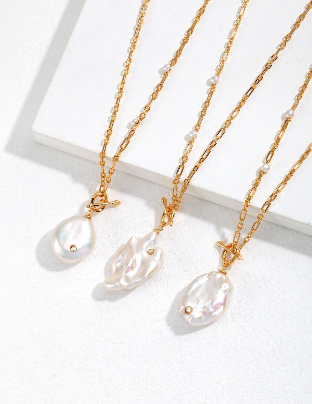 Sterling Silver Baroque Pearl Long Necklaces - floysun