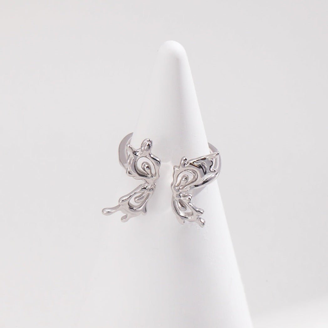 Sterling Silver Butterfly Cutout Rings - floysun