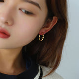 Sterling Silver C-Shape Gold Earrings - floysun