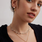 Sterling Silver Flower Wrapped Pearls Necklace - floysun