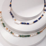 Sterling Silver Lapis Lazuli Pearl Necklaces - floysun
