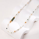 Sterling Silver Mother-of-pearl Bamboo Beaded Necklace - floysun