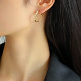 Sterling Silver Pearl Minimalist Ring Earrings - floysun