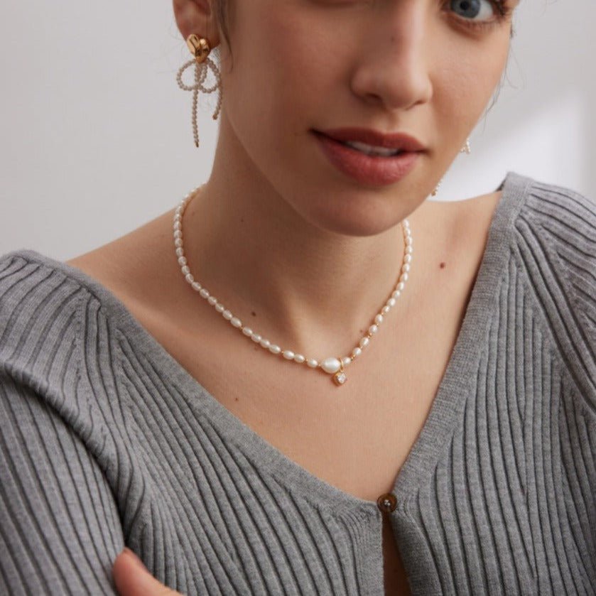 Sterling Silver Pearl Zircon Necklaces - floysun