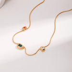 Sterling Silver Red Green White Zircon Necklaces - floysun