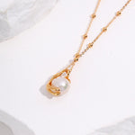 Sterling Silver Round Baroque Pearls Necklace - floysun