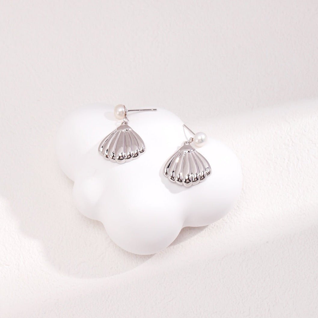 Sterling Silver Shell Pearl Earrings - floysun