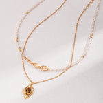 Sterling Silver Spliced Pearl Gold Necklace - floysun