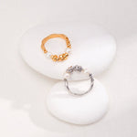 Sterling Silver Two Pearl Ring - floysun