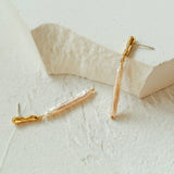 Streamer Toothpick Baroque Pearl Earrings - floysun