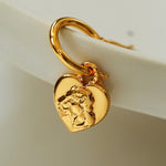 Stylish Love Heart Lion Drop Earrings Hoops - floysun