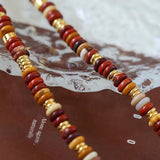 Sunset Frisbee Natural Stone Beaded Necklace - floysun