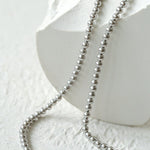 Swarovski Grey 4mm Pearl Long Necklace - floysun