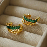 Thread Twist Cubic Zirconia Earrings