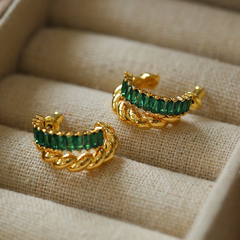 Thread Twist Cubic Zirconia Earrings