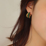 Thread Twist Cubic Zirconia Earrings