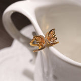 Three-dimensional Butterfly Double Layer Ring - floysun