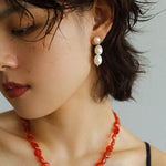 Three Freshwater Pearl Drop Earrings - floysun