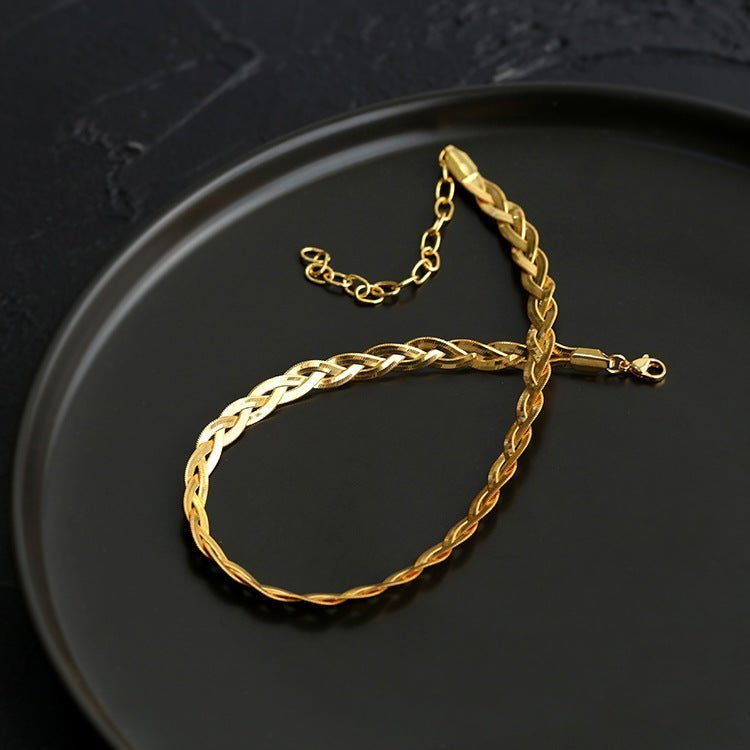 Three Layer Woven Snake Bone Necklace - floysun