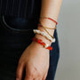 Timeless Elegance: Red Agate and Baroque Pearl Bracelet - floysun