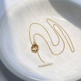 Toothpick Pearl Ot Clasp Gold Necklace - floysun