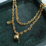 Trendy Gold Plated U-shaped Thick Chain Necklace - floysun