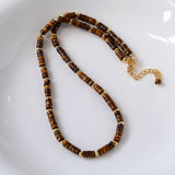 Trendy Tiger Eye Stone Beaded Necklace