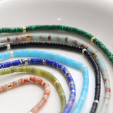Trendy Rainbow Green  Beaded Necklace