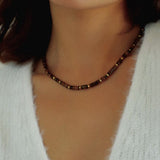 Trendy Tiger Eye Stone Beaded Necklace