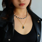 Tri-Color Tiger Eye Stone Necklace - floysun