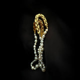 Twisted U-shaped Baroque Pearl Earrings - floysun