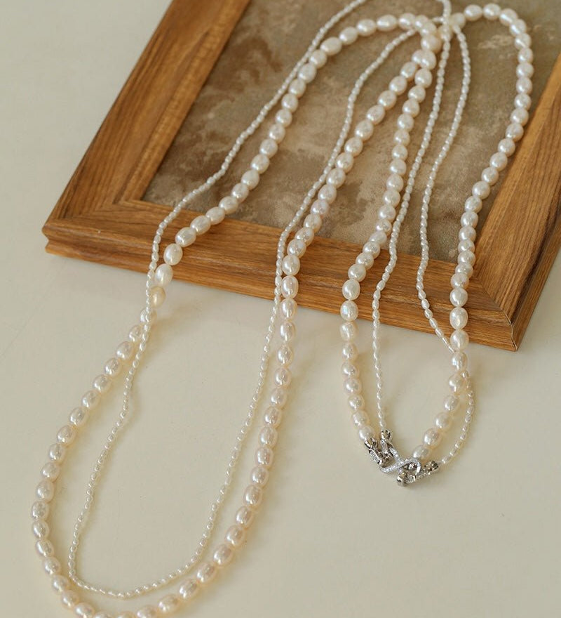 Two-layer Large and Small Pearl Long Necklaces - floysun