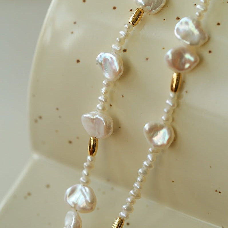 Versatile Splicing Broken Silver Bracelet With Pearl - floysun
